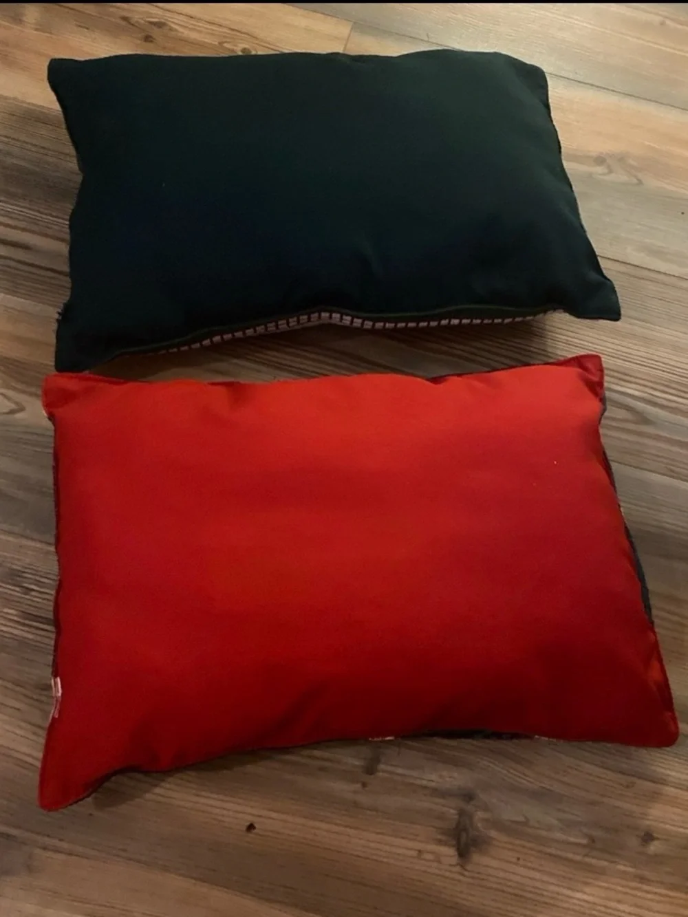Set of Vintage Christmas Santa & Snowman Decorative Throw Pillows